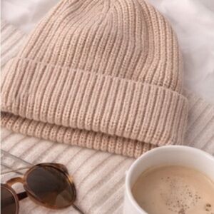 Beige Knit Beanie